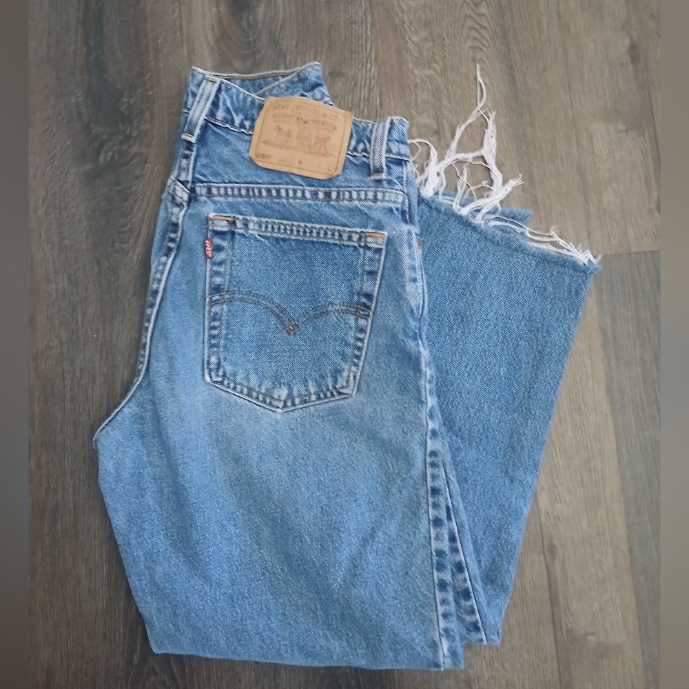 Levi's Light Blue Distressed Hem Jeans